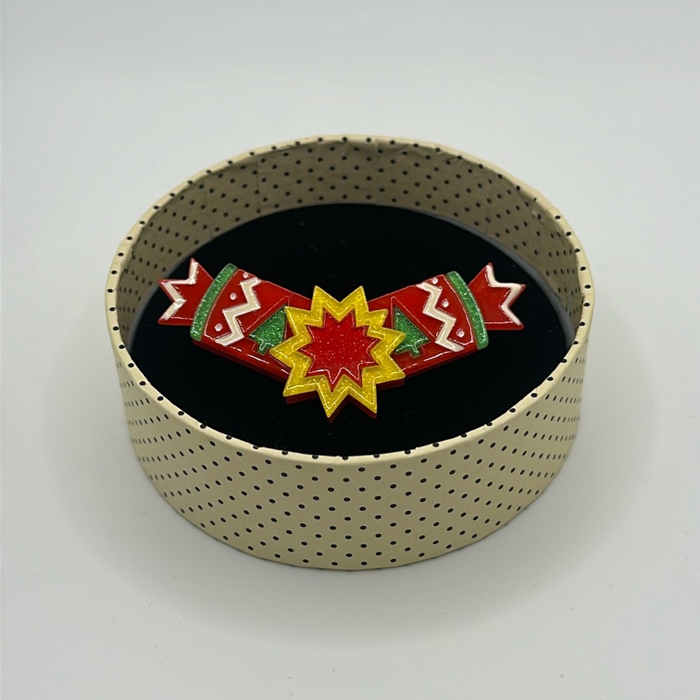 Holiday Cracker brooch